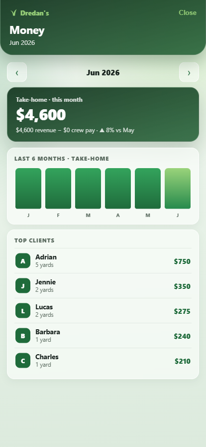 Owner money screen